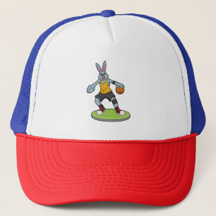 Gorra De Camionero Conejo como jugador de baloncesto con baloncesto