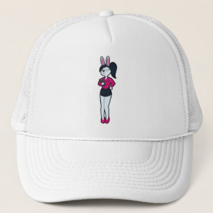Gorra De Camionero Conejo como secretario con Notepad y Glasses