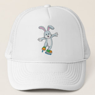 Gorra De Camionero Conejo como Skater con patines en línea