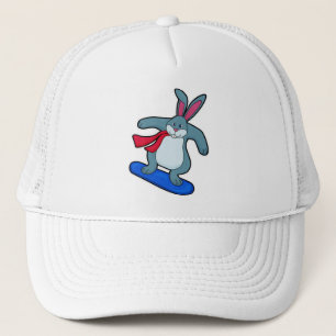 Gorra De Camionero Conejo como snowboard con Snowboard y Scarf