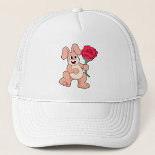 Gorra De Camionero Conejo con rosa roja