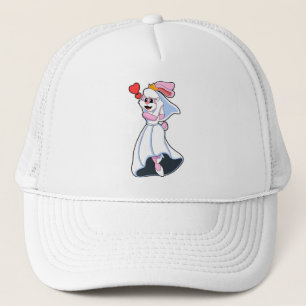 Gorra De Camionero Conejo con vestido de novia y corona