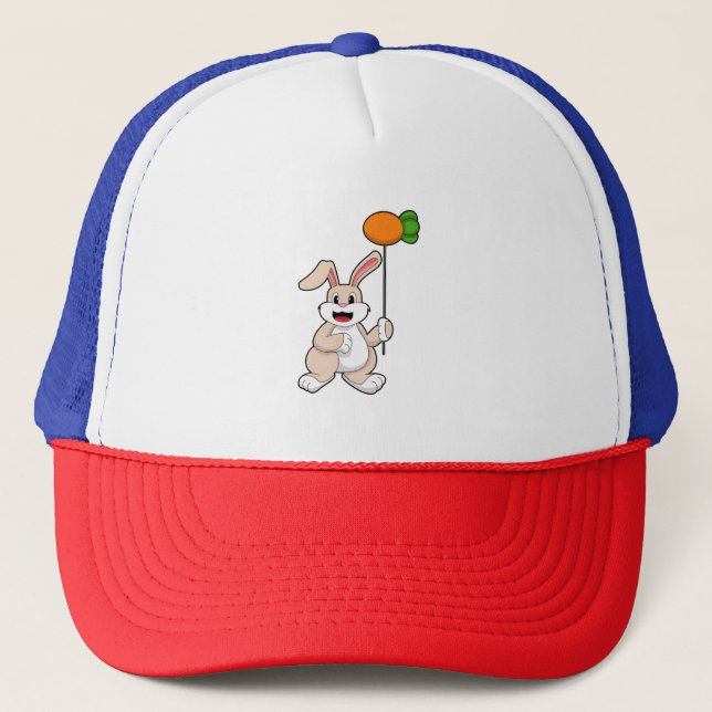 Gorra De Camionero Conejo con zanahoria como globo.PNG (Anverso)