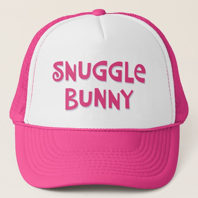 Gorra De Camionero "Conejo de acurrucarse" rosa (Anverso)