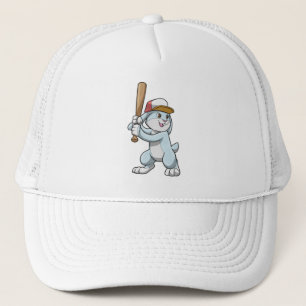 Gorra De Camionero Conejo de béisbol con bate de béisbol