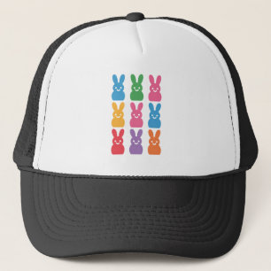 Gorra De Camionero Conejo de Pascua Huevos Cuadros Leopardo
