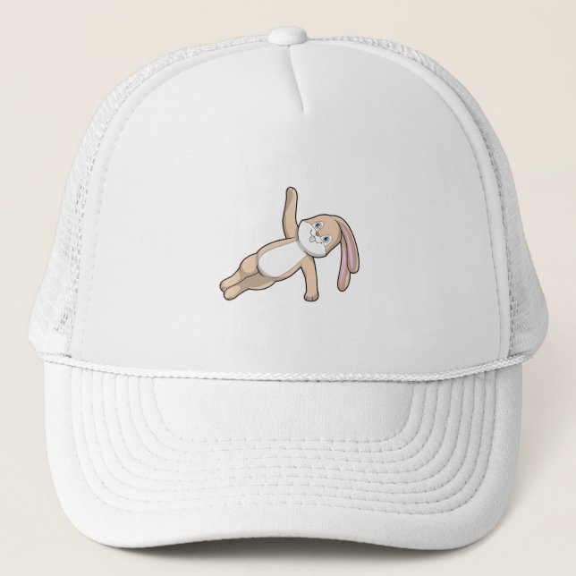 Gorra De Camionero Conejo de Yoga Stretching (Anverso)