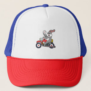 Gorra De Camionero Conejo en bicicleta con motocicleta.PNG