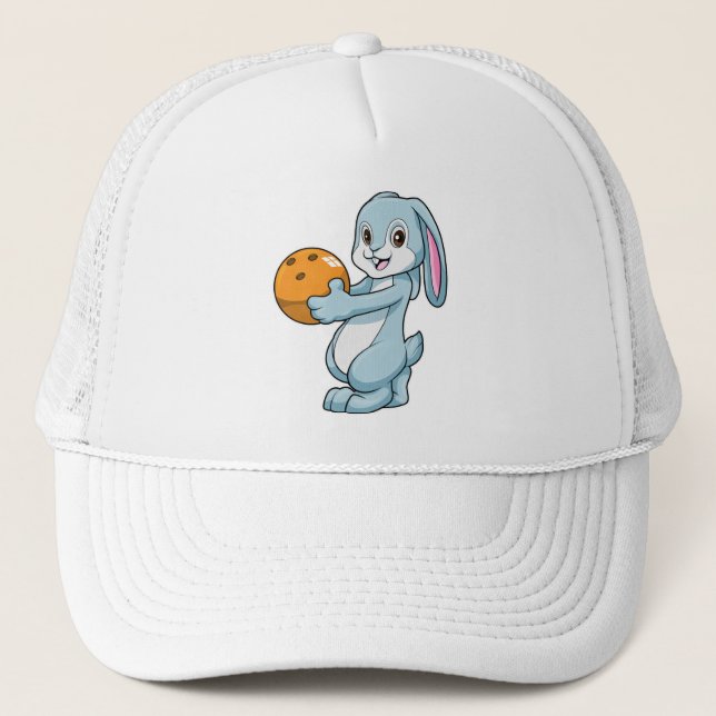 Gorra De Camionero Conejo en Bowling con bolas (Anverso)