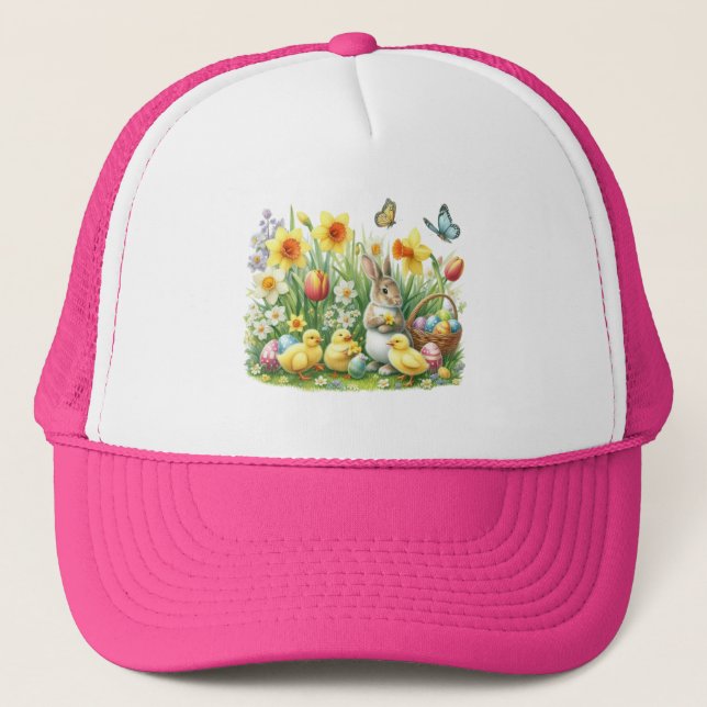 Gorra De Camionero Conejo/pollo de primavera clásico/ventilado (Anverso)