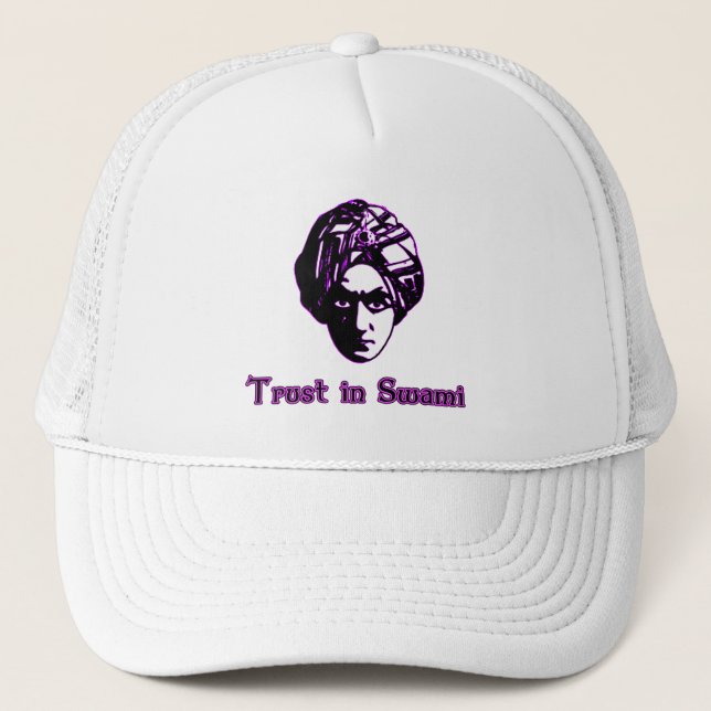 Gorra De Camionero Confianza en las camisetas del Swami, sudaderas (Anverso)