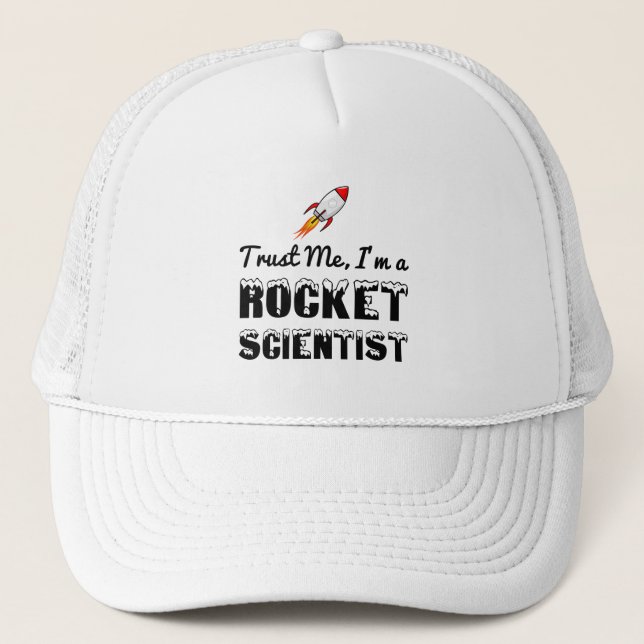 GORRA DE CAMIONERO CONFIANZA EN MÍ, SOY CIENTÍFICO DE ROCKET (Anverso)