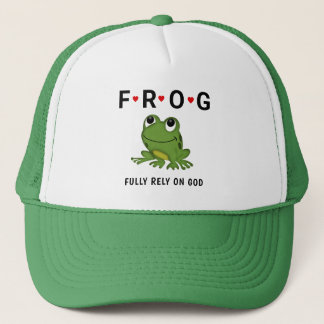Gorra De Camionero Confiar plenamente en los corazones de la rana de