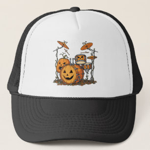 Gorra De Camionero Conjunto de tambores de calabaza de Halloween