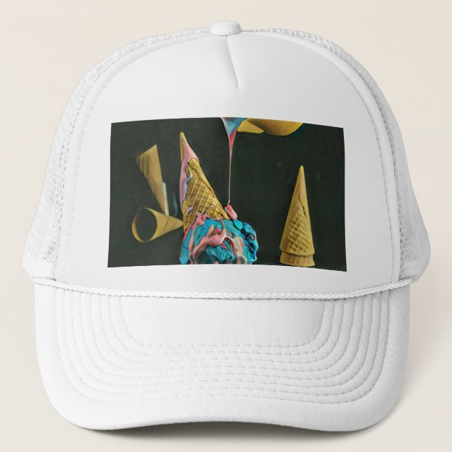 Gorra De Camionero Cono de helado de fresa (Anverso)