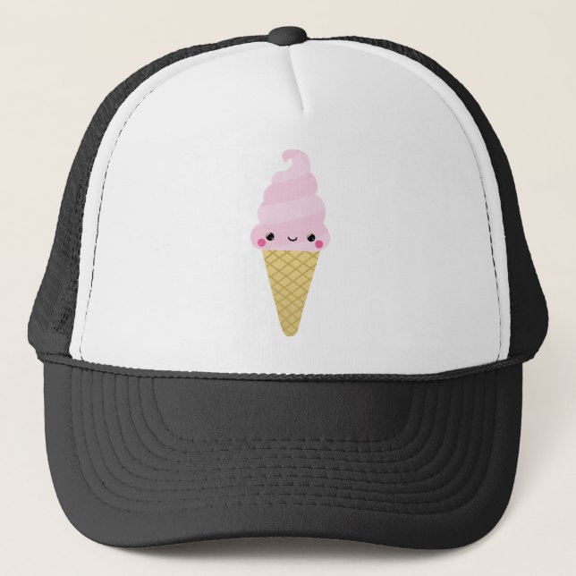 Gorra De Camionero Cono de helado de Kawaii (Anverso)
