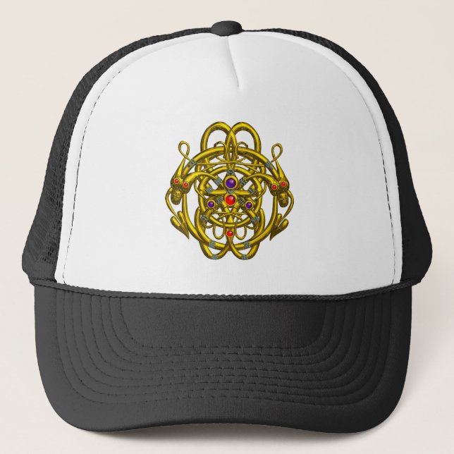 GORRA DE CAMIONERO CONOCIMIENTOS CELÁTICOS DE ORO CON DOS DRAGONES (Anverso)