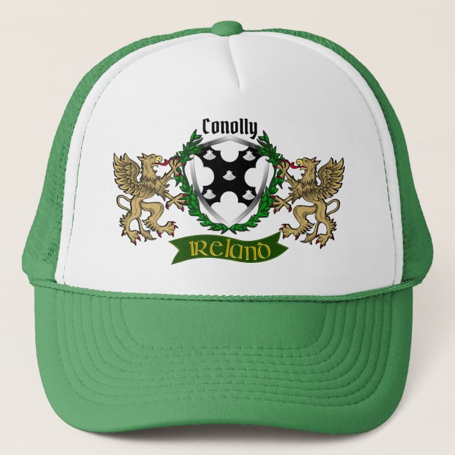 Gorra De Camionero Conolly/O'Conolly Irish Shield con Griffins (Anverso)
