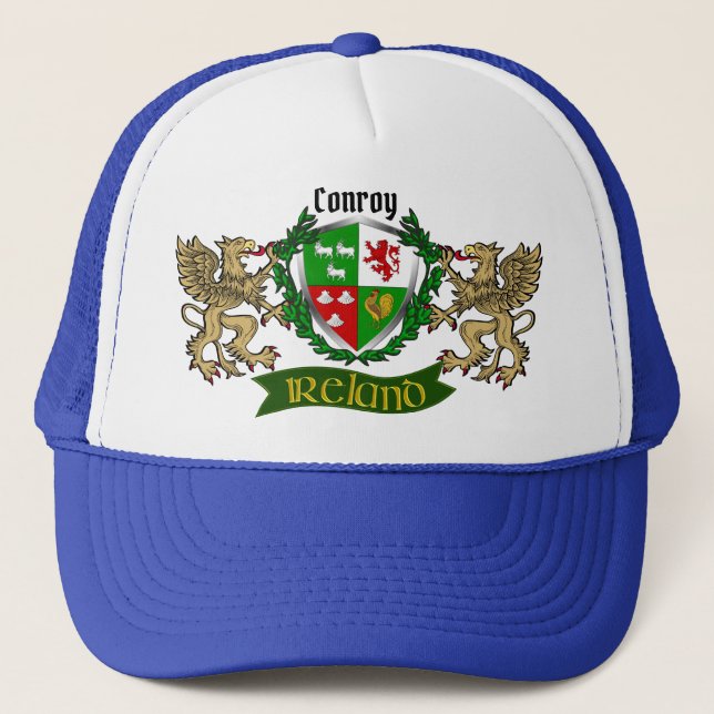Gorra De Camionero Conroy/O'Conry Irish Shield con Griffins (Anverso)
