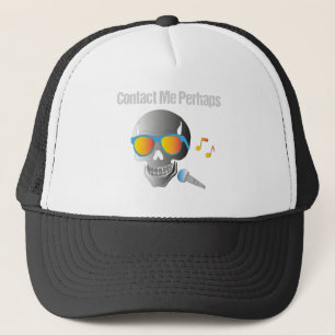 Gorra De Camionero Contáctame Quizás Gráfico de Micrófono de Cráneo c
