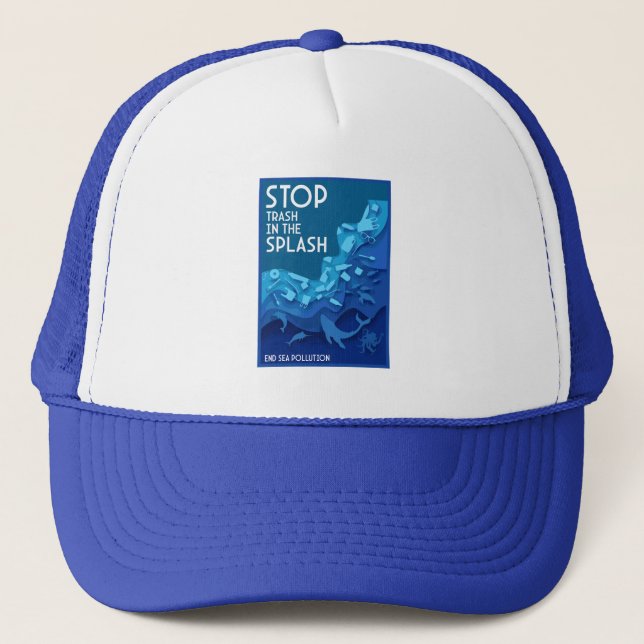 Gorra De Camionero Contaminación del mar final (Anverso)