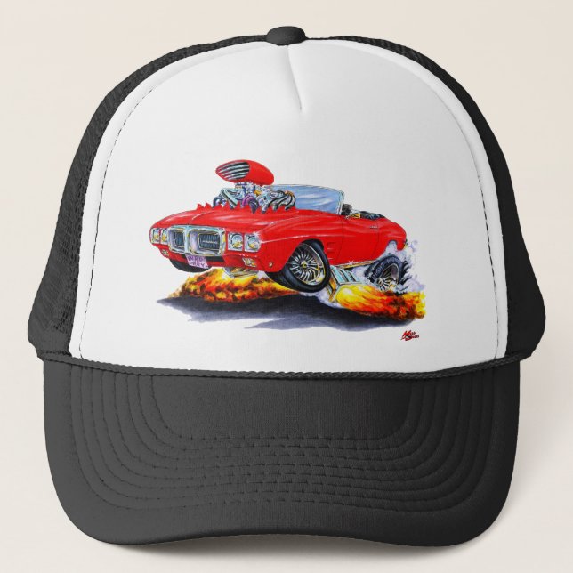 Gorra De Camionero Convertible rojo 1969 de Firebird (Anverso)