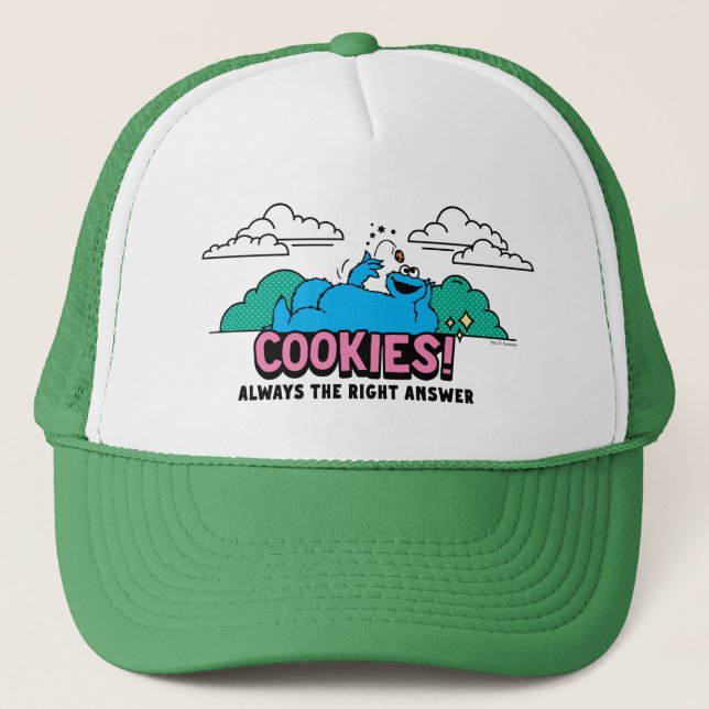 Gorra De Camionero Cookie Monster | Cookies Siempre la respuesta corr (Anverso)