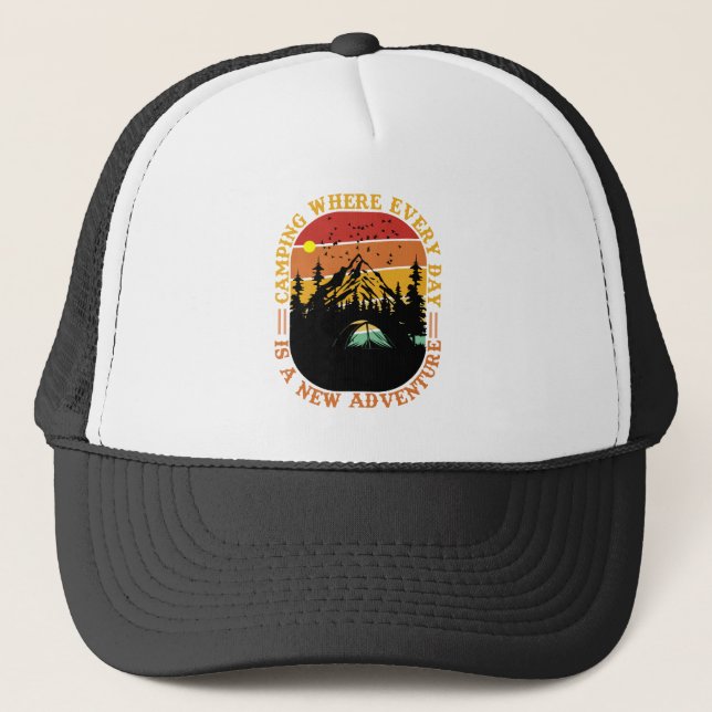 Gorra De Camionero Cool Camping word art  (Anverso)