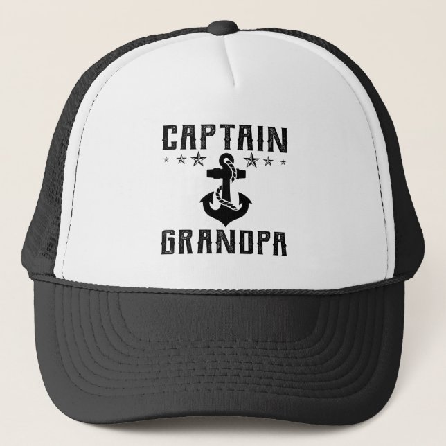 Gorra De Camionero Cool Captain Grandpa word art  (Anverso)