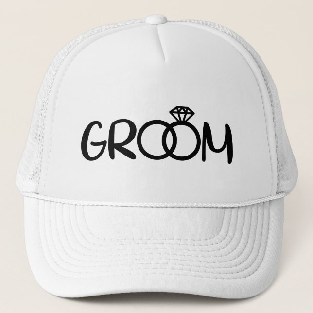 Gorra De Camionero Cool Groom word art Wedding party  (Anverso)