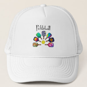 Gorra De Camionero Cool Pickleball Paddle Sports Rainbow