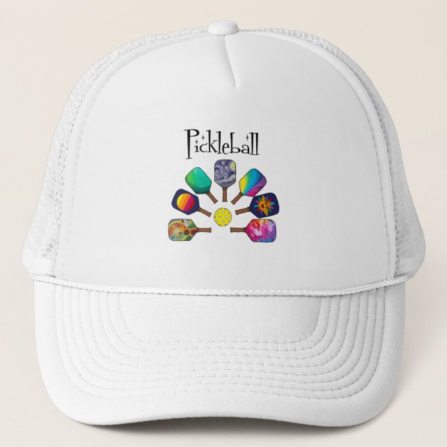 Gorra De Camionero Cool Pickleball Paddle Sports Rainbow (Anverso)