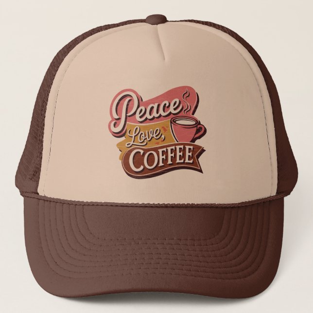Gorra De Camionero Cool retro word art coffee  (Anverso)