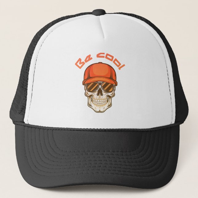 Gorra De Camionero Cool Skull with Cap and Sunglasses (Anverso)