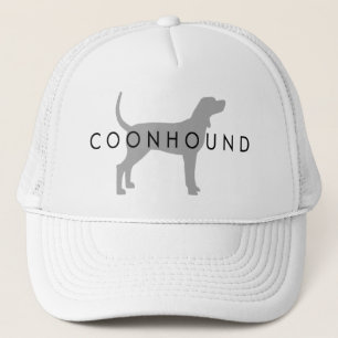 Gorra De Camionero Coonhound (gris de plata con el texto)