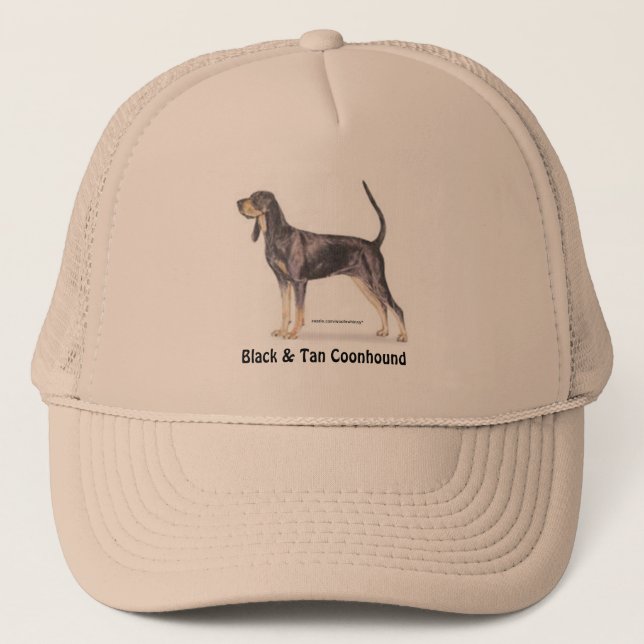 Gorra De Camionero Coonhound negro y tan (Anverso)