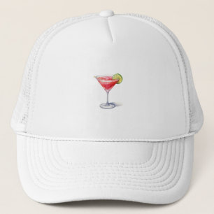 Gorra De Camionero Copa Cosmopolita de Cocktail Watercolor