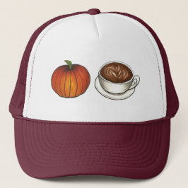 Gorra De Camionero Copa de café de lata de especias de calabaza otoño