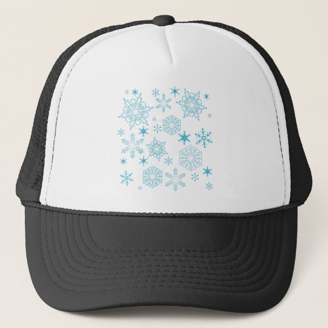 Gorra De Camionero copos de nieve azules (Anverso)