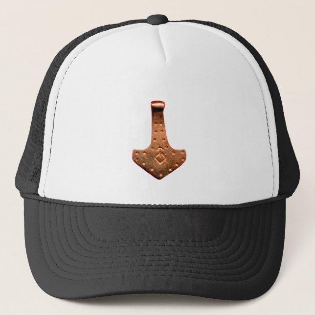 Gorra De Camionero Copper Thor Hammer black and white hat (Anverso)