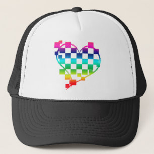 Gorra De Camionero corazón a cuadros. v1.