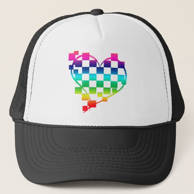 Gorra De Camionero corazón a cuadros. v1. (Anverso)