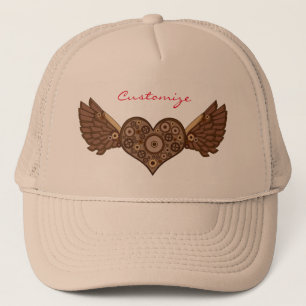 Gorra De Camionero Corazón alado Steampunk con espesor de engranajes