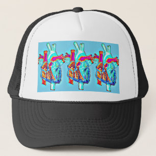 Gorra De Camionero Corazón anatómico dibujado a mano de neón