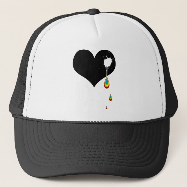Gorra De Camionero corazón arcoiris. (Anverso)