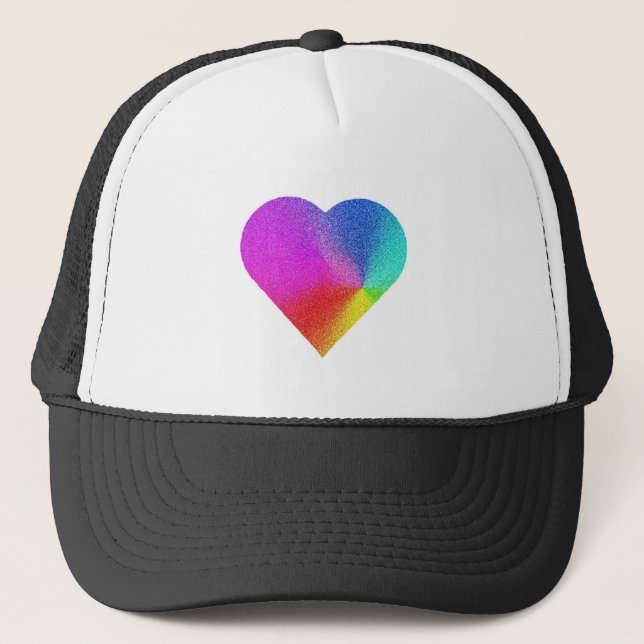 Gorra De Camionero Corazón arcoiris (Anverso)