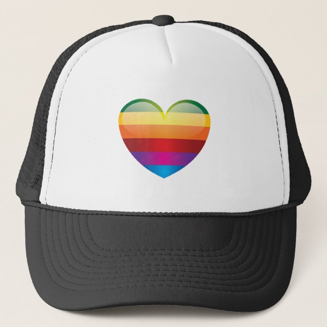 Gorra De Camionero Corazón arcoiris (Anverso)