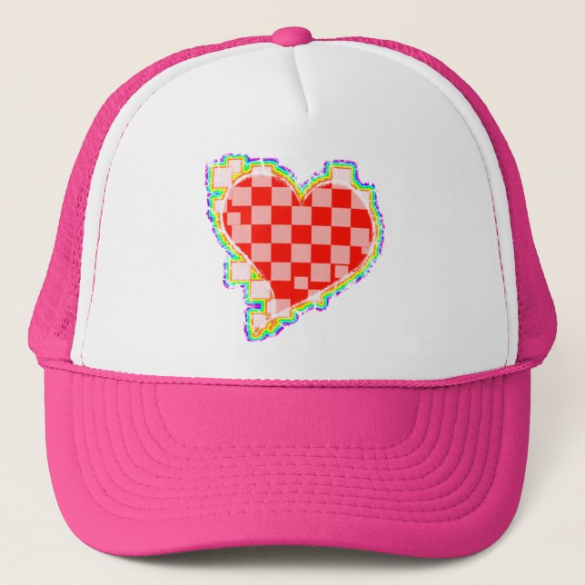 Gorra De Camionero corazón con cuadros. v2. (Anverso)