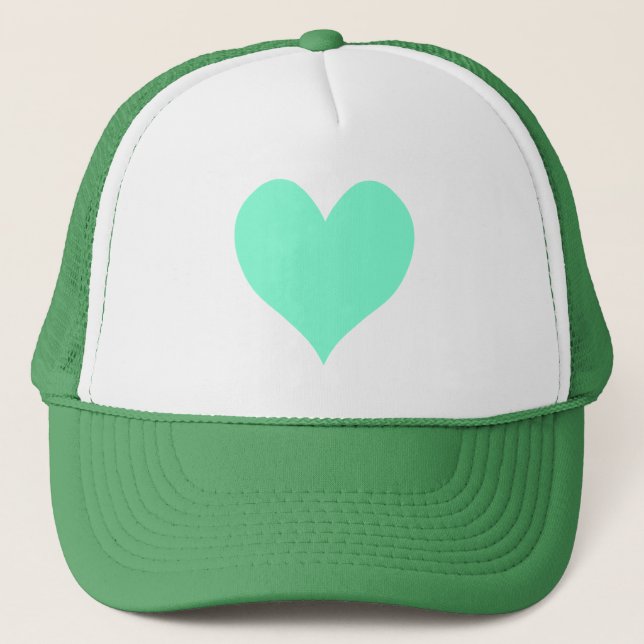 Gorra De Camionero Corazón Cute Aquamarine (Anverso)