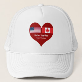Gorra De Camionero Corazón de América y Canadá mejor juntos